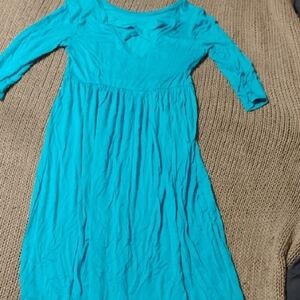 Watermelon Blue Midi Dress Cross Detail